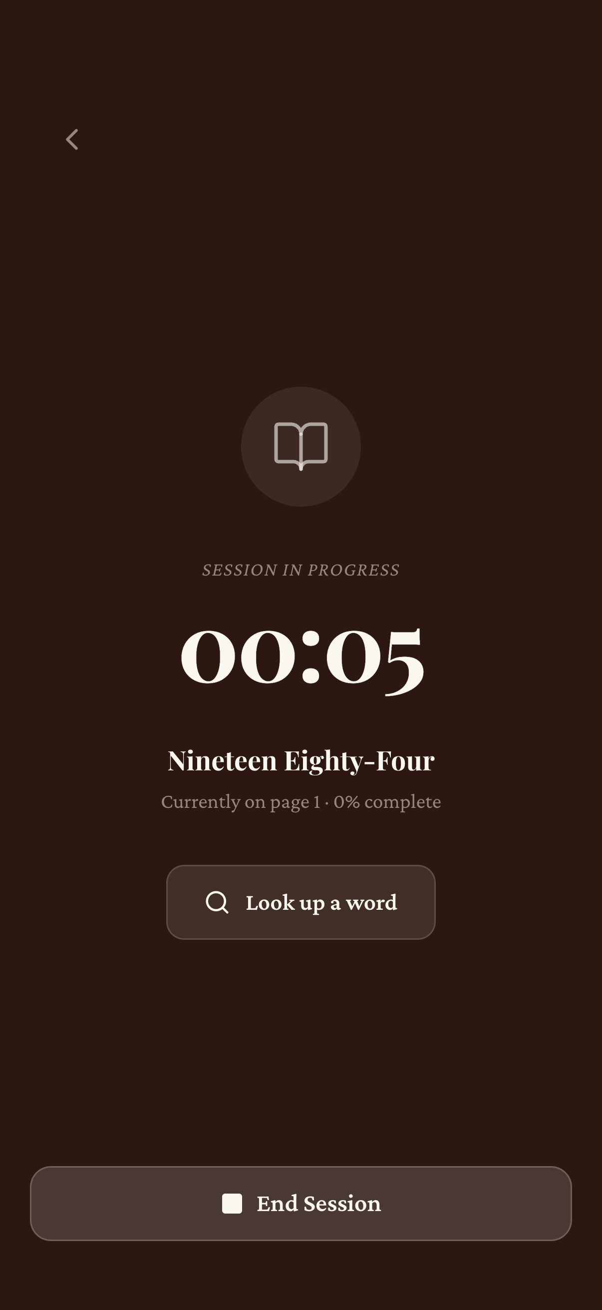 Book Worm session screenshot